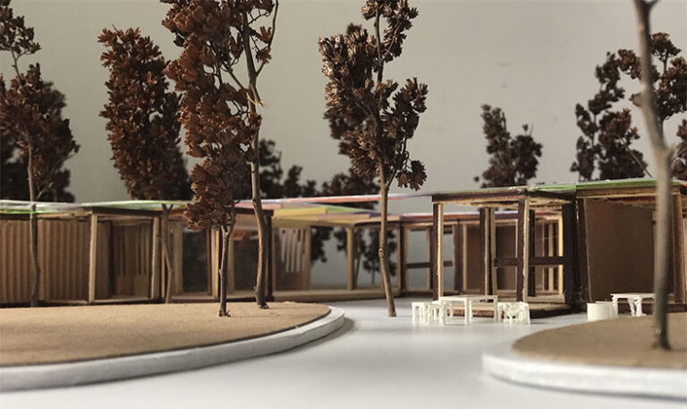 The canopy encourages unstructured activity underneath, blurring the boundaries of the museum