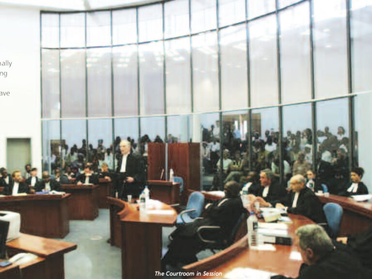 3. Courtroom in session, glass division with general public